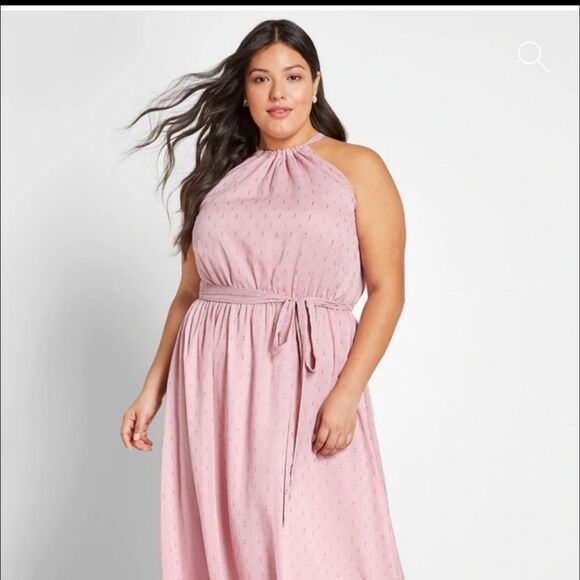 NWT Modcloth Illuminated Elegance Chiffon Halter Maxi dress - Picture 12 of 15